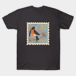 Robin Postage Stamp T-Shirt